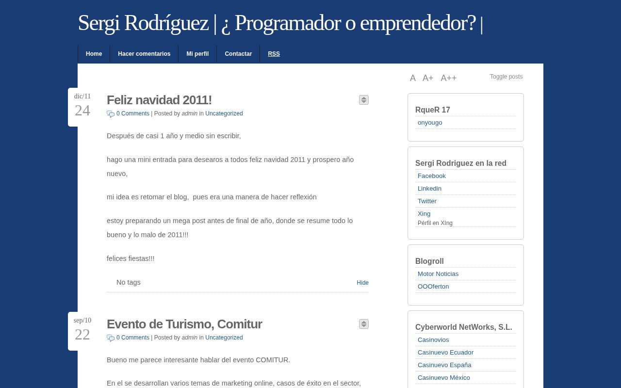 Screenshot of sergirodriguez.com, 8 Feb 2012