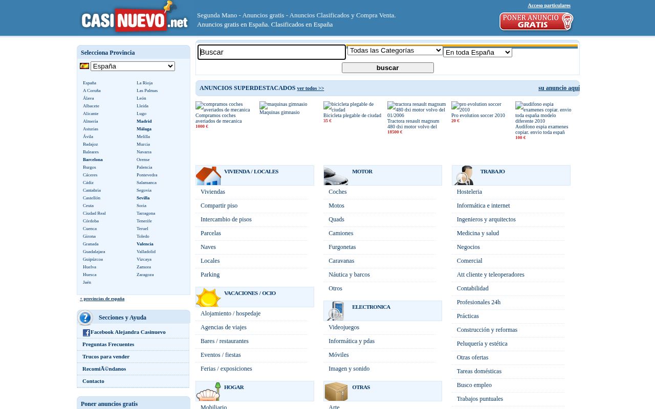 Screenshot of casinuevo.net, 11 Jun 2010