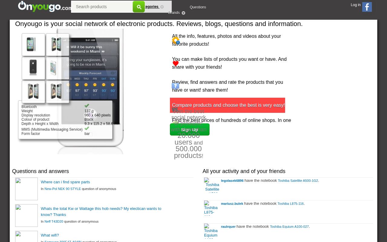Screenshot of onyougo.com, 3 Dec 2012